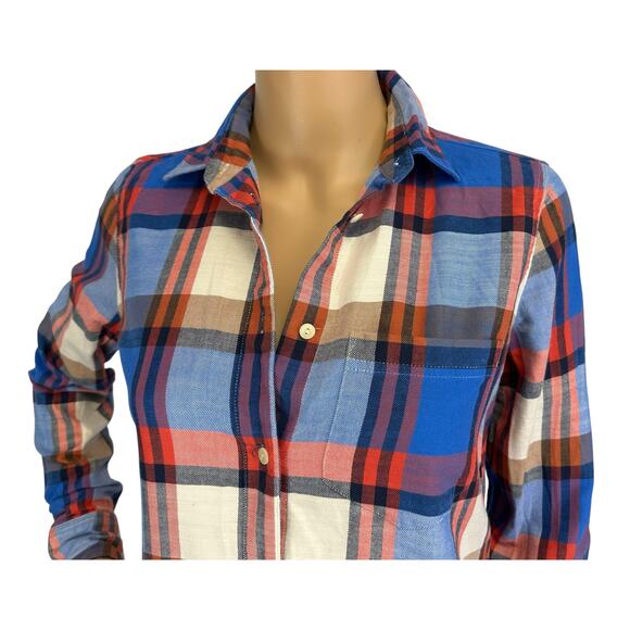 J. Crew Boy Shirt in Pacey Plaid Flannel C9828 Size 00 - Picture 9 of 14